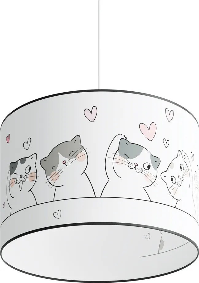 Fehér gyerek függőlámpa műanyag búrával ø 40 cm Puss – Sollux