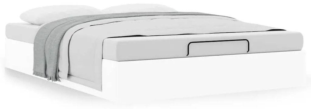 Ottomán ágykeret matrac nélkül fehér 140x190 cm műbőr