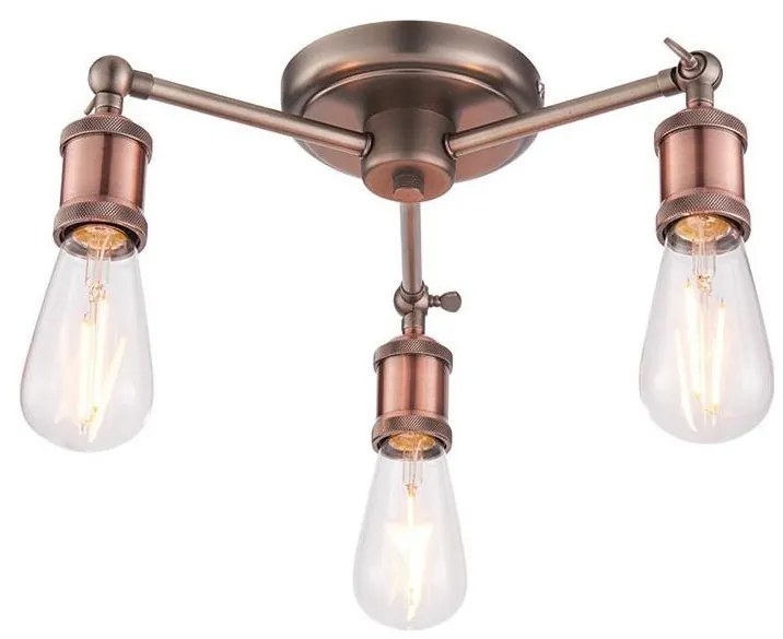 Endon 76124 - HAL spotlámpa 3xE27/10W/230V matt króm/réz