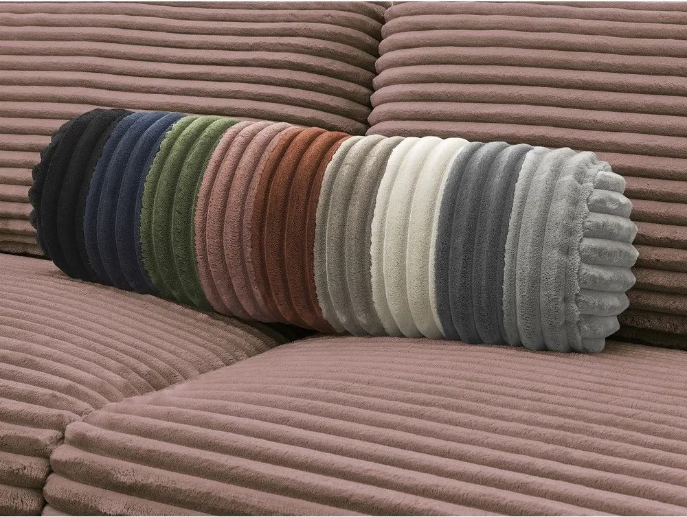 Rózsaszín kordbársony kanapé mindennapos alvásra-kinyitható 220 cm Hugo – Bobochic Paris