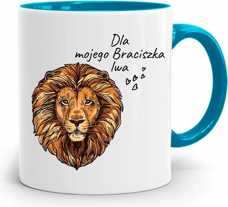 Kék Bögre Ajándék Oroszlán Testvéremnek, fényképes nyomattal