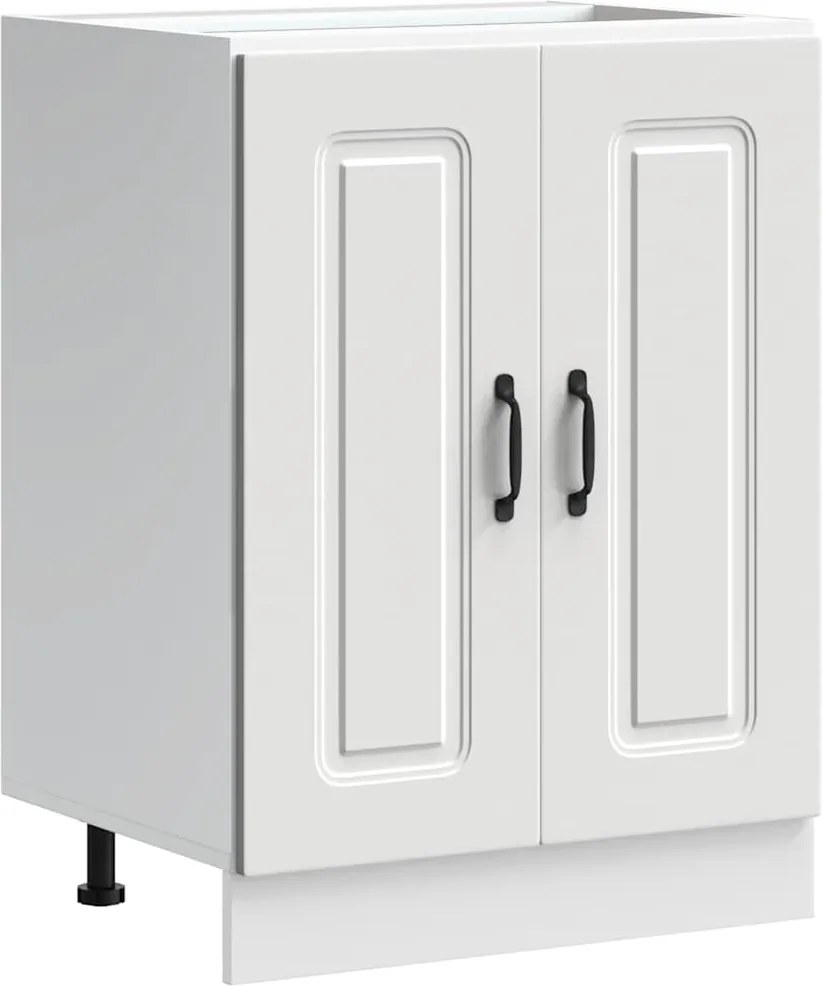 vidaXL Mosogató aljzat szekrény Kalmar fehér 60x46x81,5 cm műanyag fa