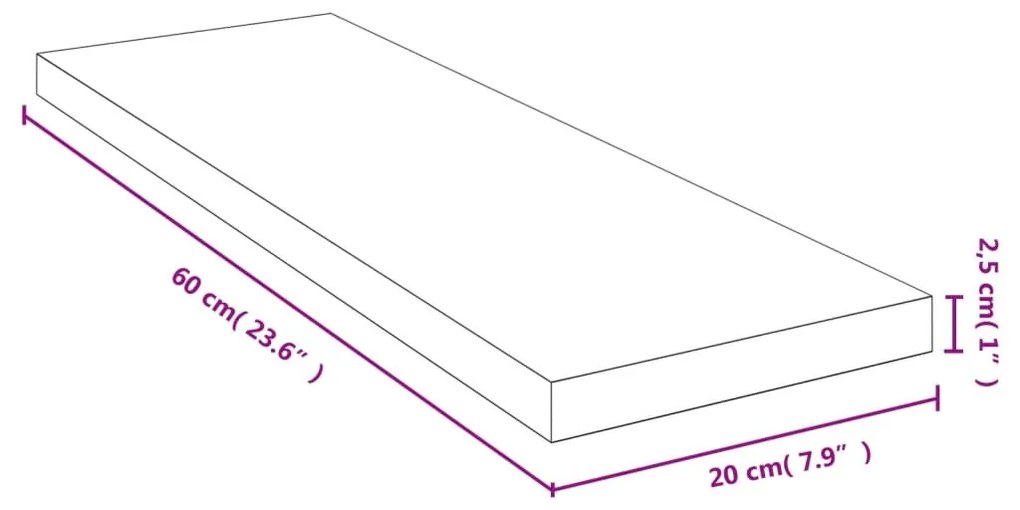 bambusz fali polc 60x20x2,5 cm