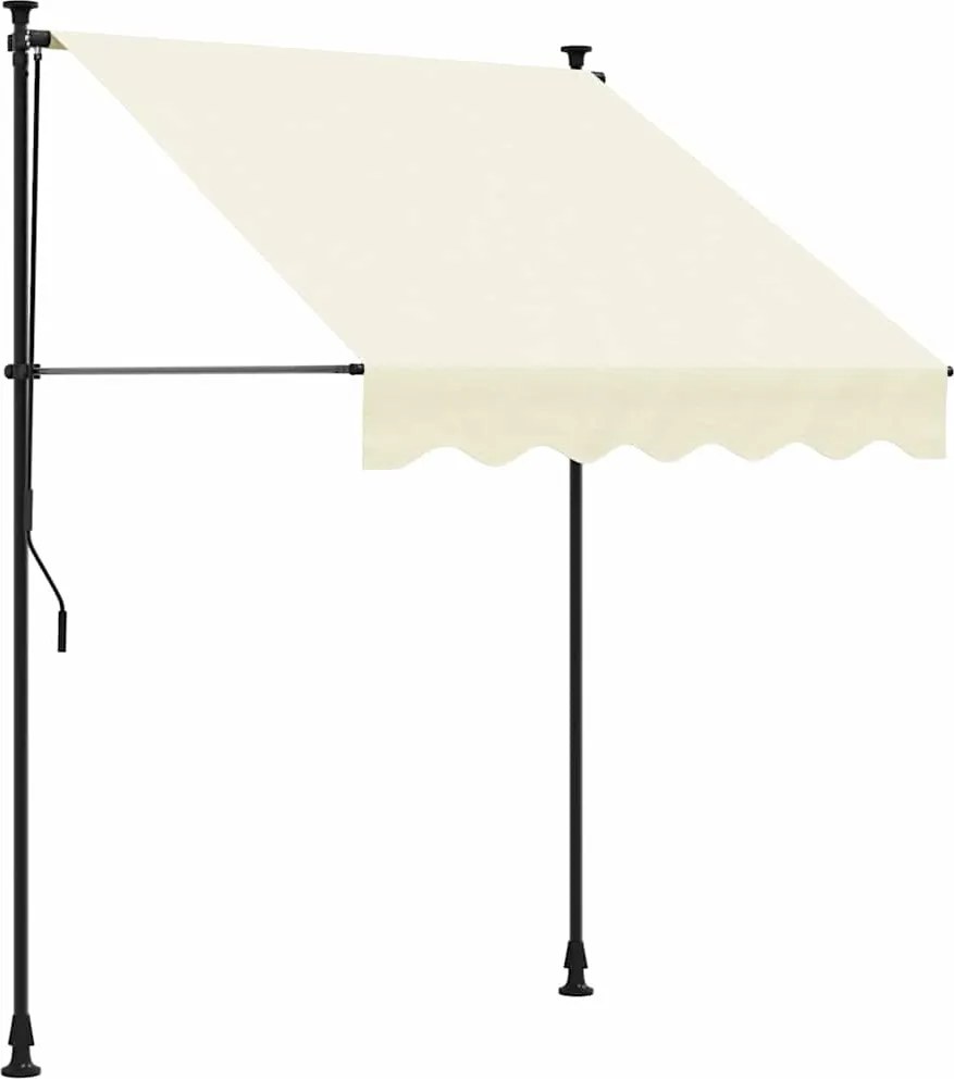 vidaXL krémszínű szövet és acél feltekerhető napellenző 200 x 115 cm