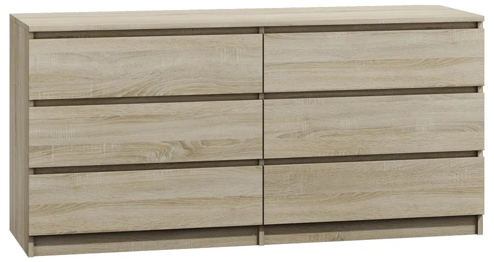 Odell M6 140 2X3 komód, 138x75x40 cm, sonoma