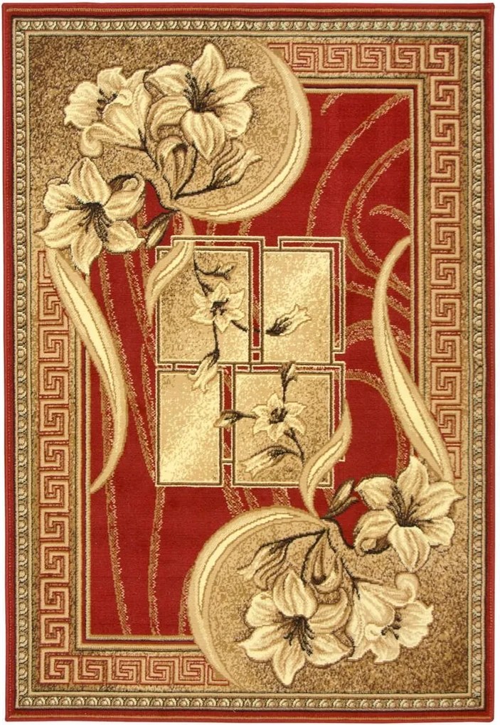 Olcsó Virágos Szőnyeg Bordó Bézs Étkező Nappali Hálószoba Arany 250x350 cm