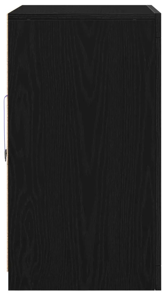 LED világítással ellátott fekete tölgy komód 41x37x67 cm