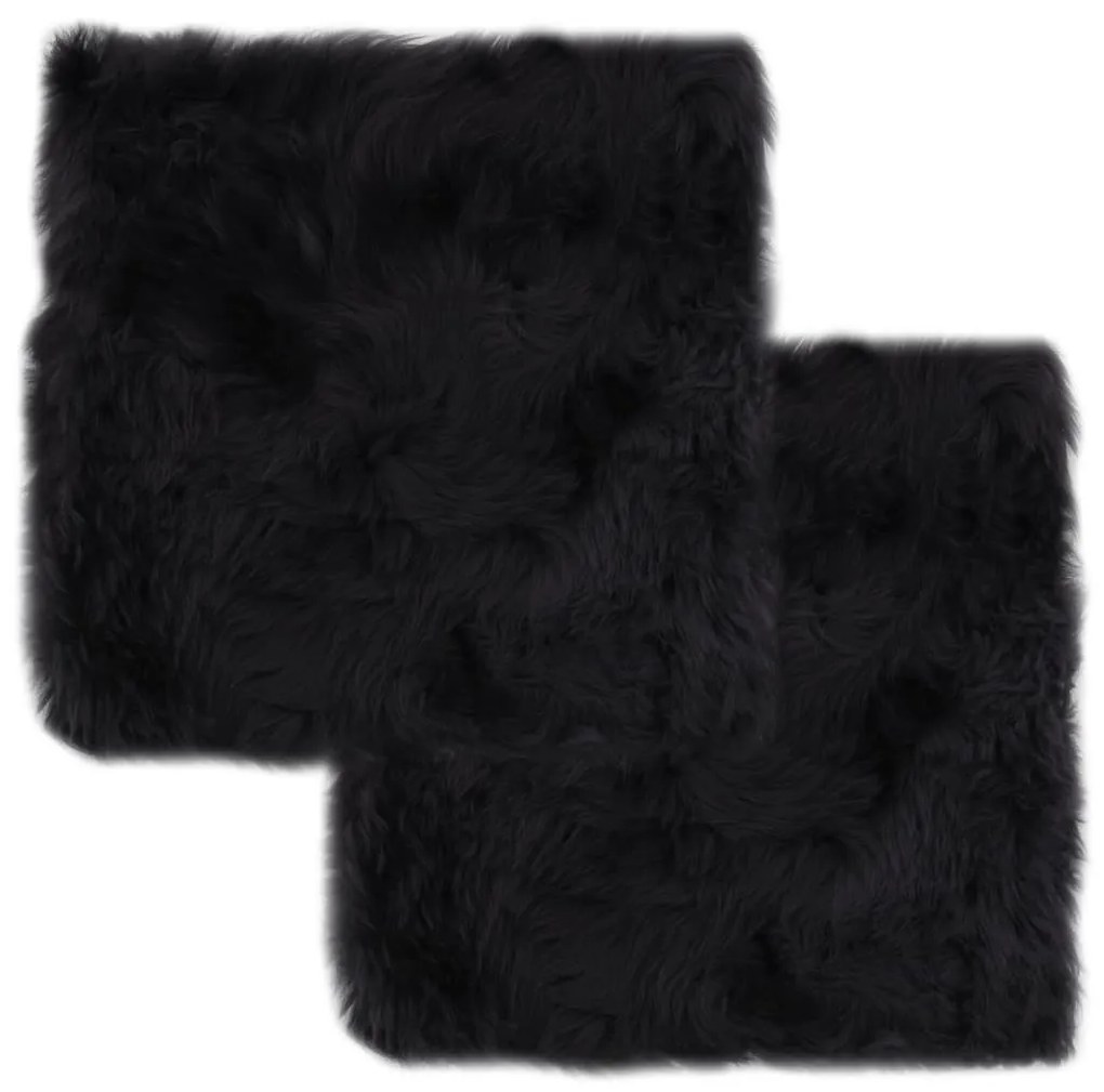 2 db sötétszürke valódi báránybőr székpárna 40 x 40 cm