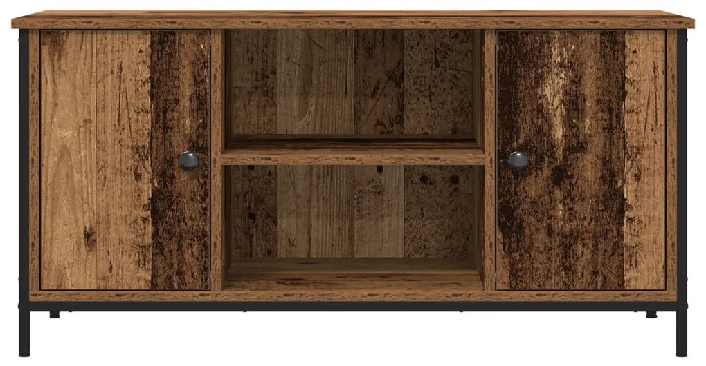 TV Szekrény Régi Fa 100x40x50 cm Műanyag Fa és Acél