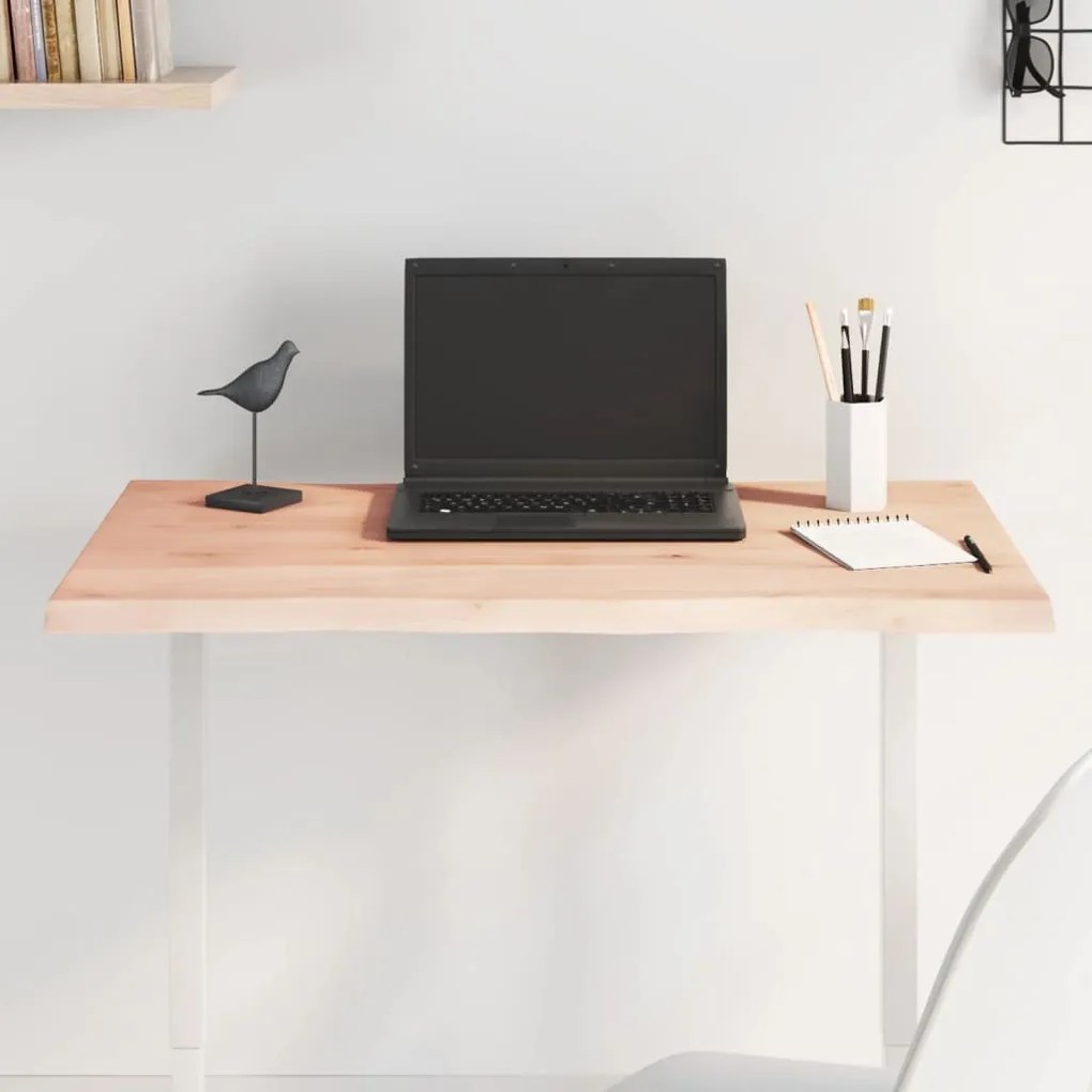 asztallap 80x40x2 cm kezeletlen tömörfa tölgyfa élőszegélyes