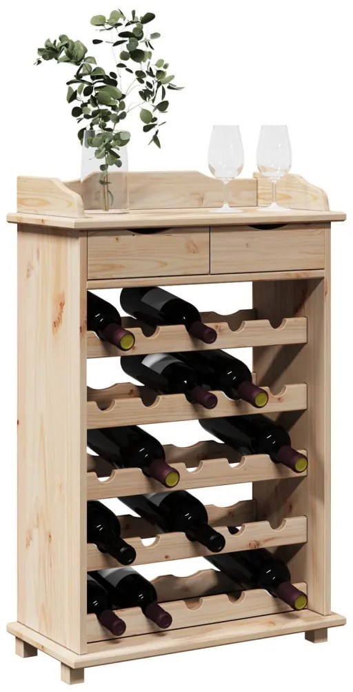 Bor Rack 90x60x30 cm Tömör Fa Fenyő