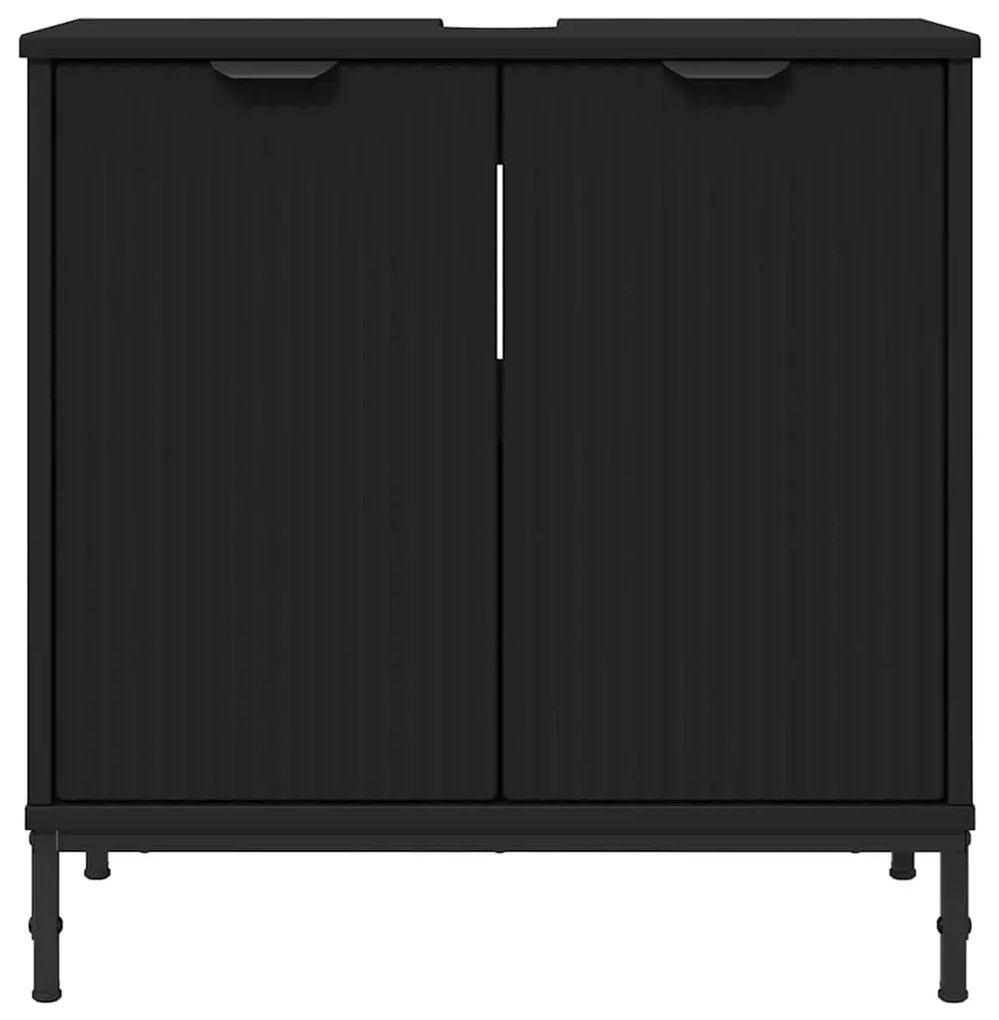 Fürdőszobai mosdószekrény Fekete 60.5 x 33.5 x 61 cm Faanyag