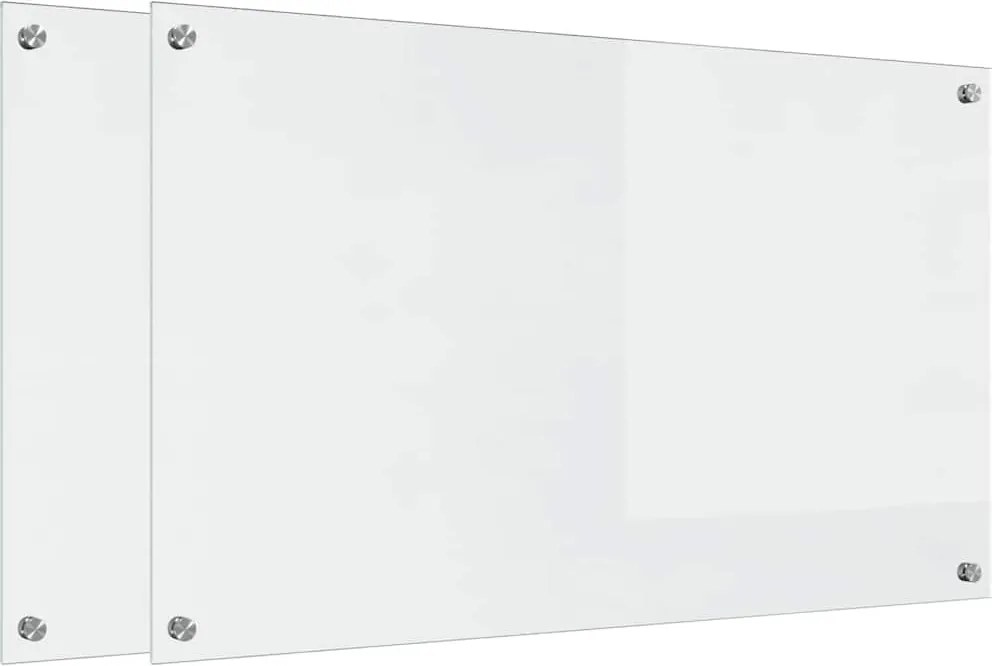 vidaXL Konyhai splashback 2 pcs Átlátszó 100 x 60 cm edzett üveg