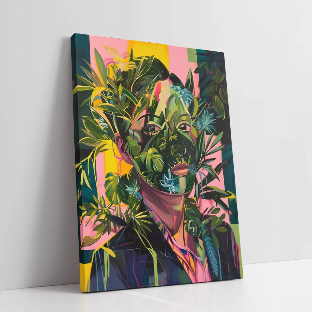 Vászonkép Nő növények absztrakt otthon nappali szoba 45x60