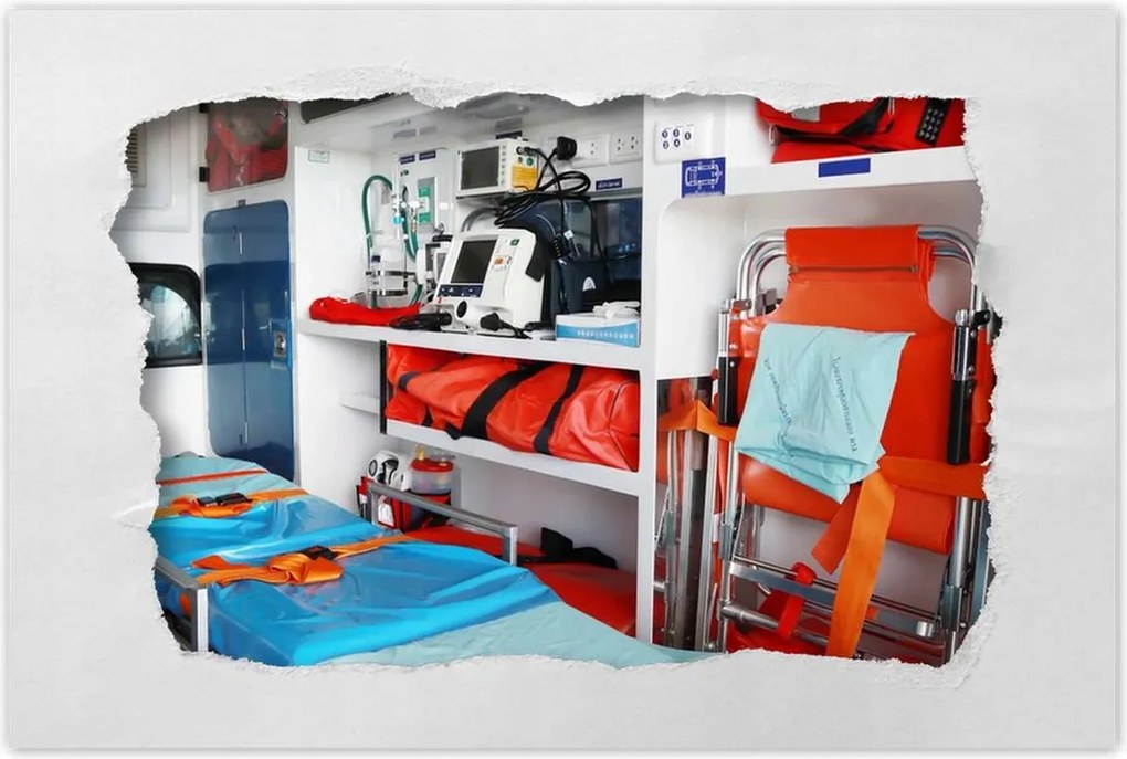 Poszterek 120x80 Mentőautó belseje orvostudomány