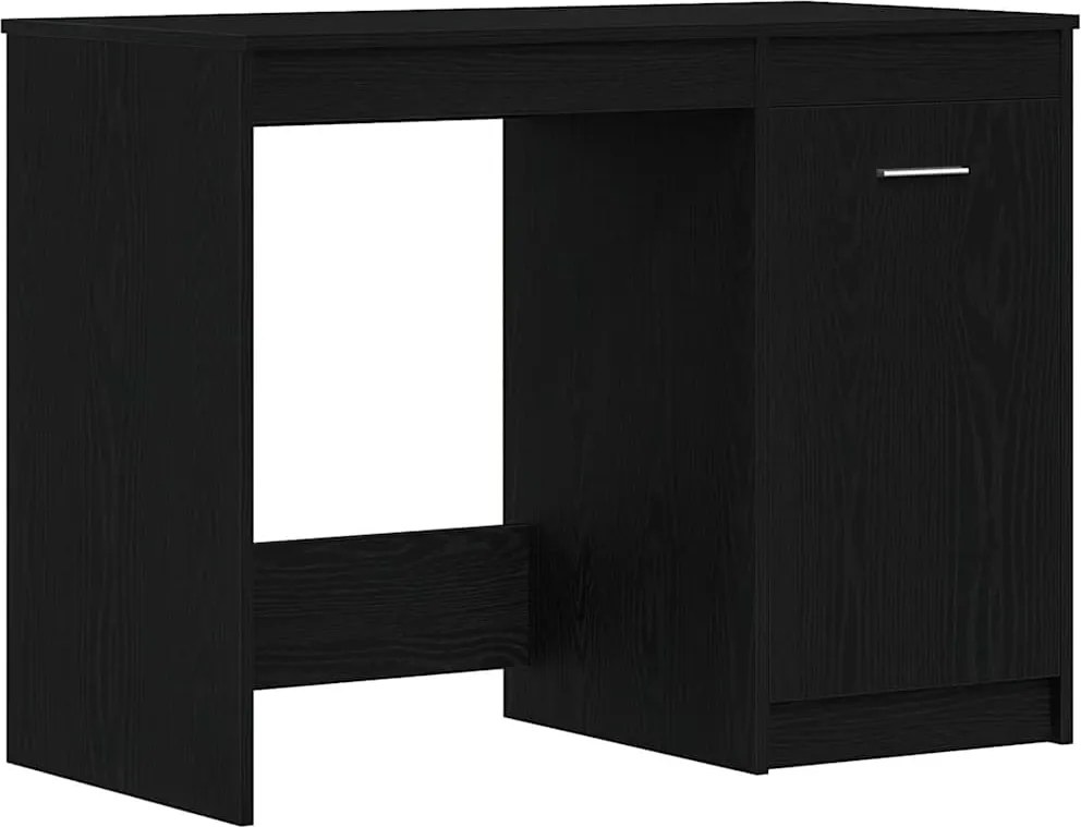 vidaXL Asztal tárolóval Fekete tölgy 100 x 50 x 76 cm Faanyag