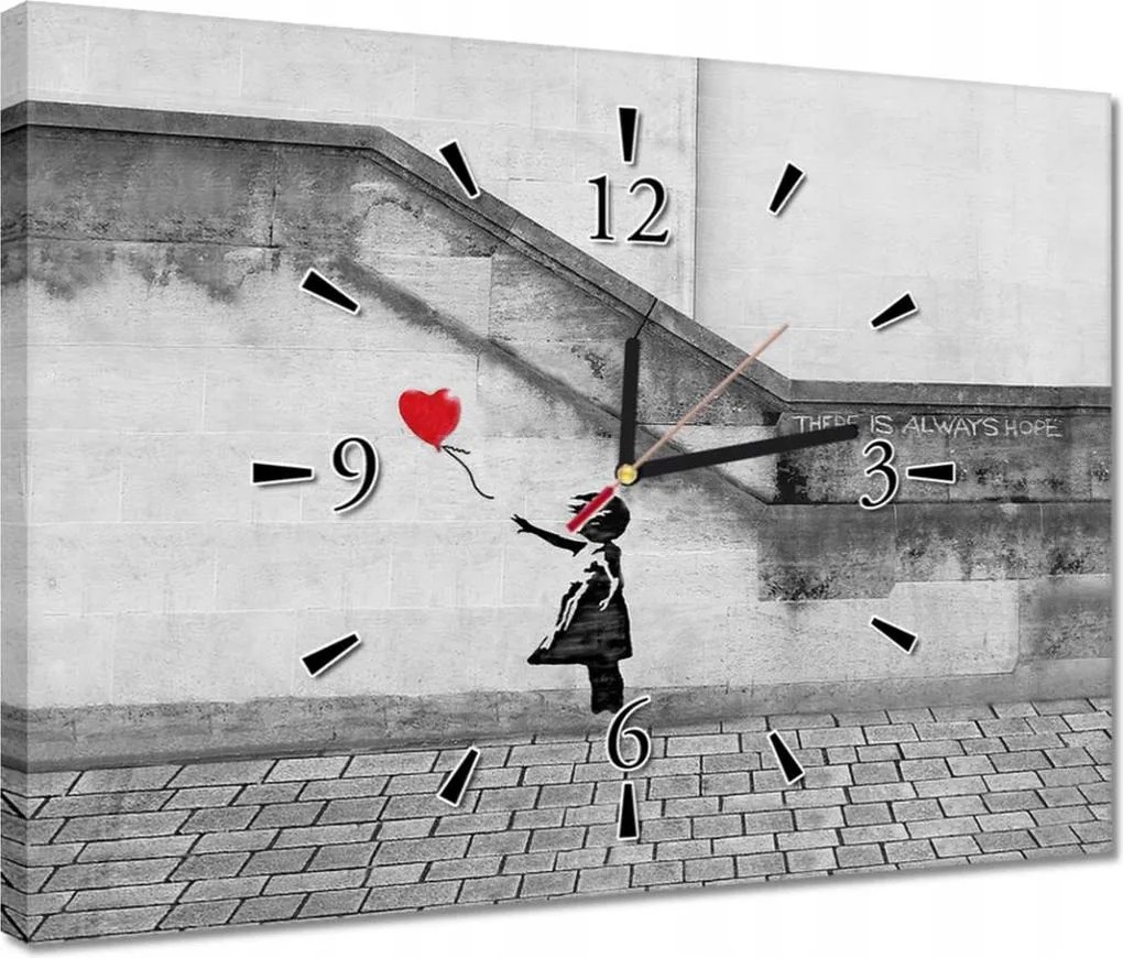 Óra 40x30 Lány lufival