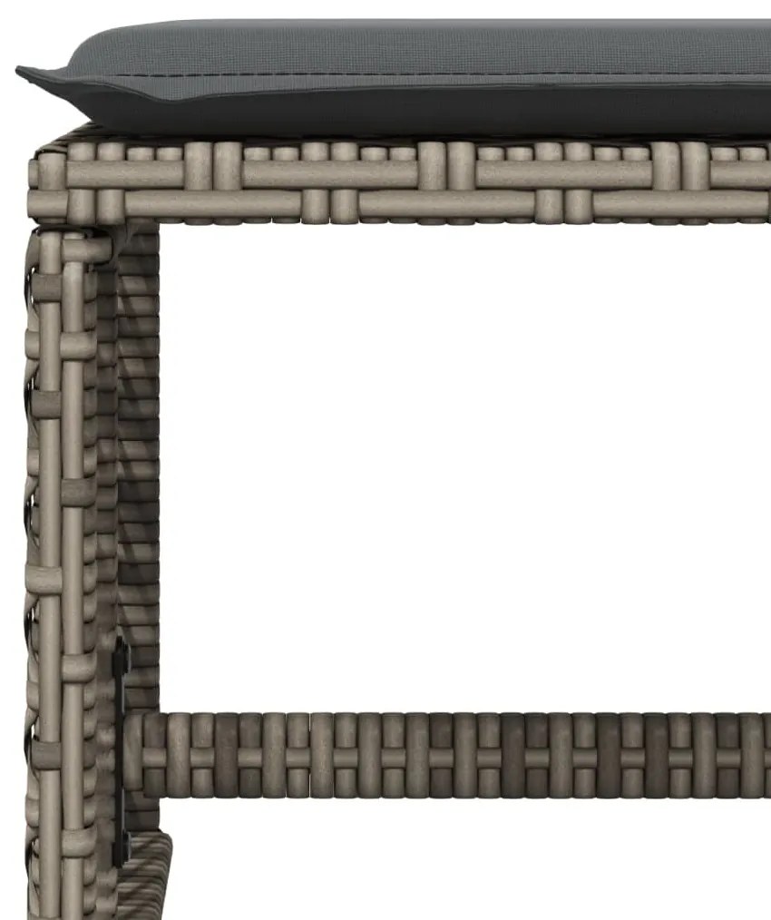 4 db szürke polyrattan kerti szék párnával 41 x 41 x 36 cm