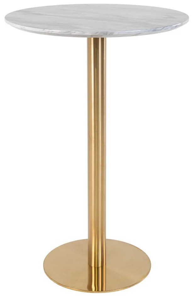 Bolzano Bár asztal, márványhatású lap, sárgaréz hatású láb 70x105 cm