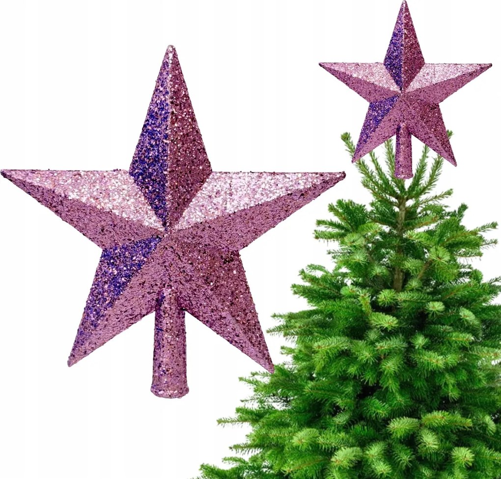 Lila Csillag Karácsonyfára Csillogó Csillag Spicc a karácsonyfa tetejére 20c