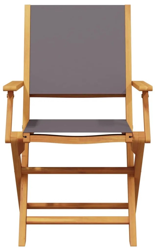 6 db antracitszürke szövet és tömör fa összecsukható kerti szék