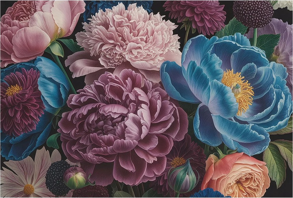 Design fotótapéta Flizelin falra Színes virágok 104x70 Ragasztó