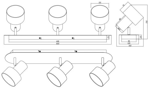 Trio - Spotlámpa WAILER 3xGU10/5W/230V matt króm