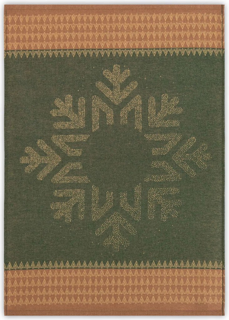 Karácsonyi konyhai törlőkendő Zwoltex Snow Flake zöld bézs