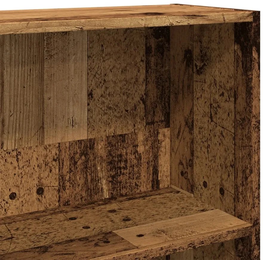 antik fa színű szerelt fa könyvszekrény 80 x 30 x 189 cm