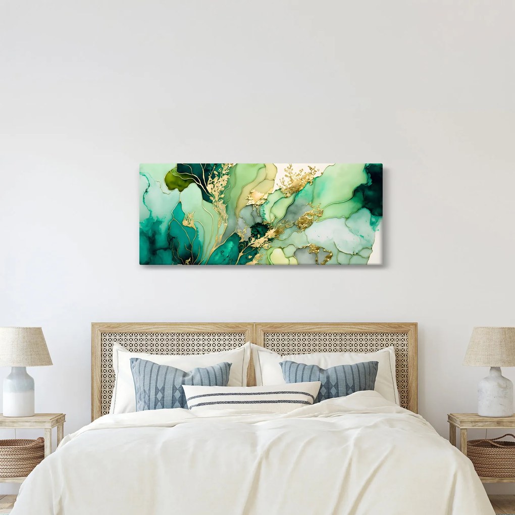 Kép - Zöld absztrakció (120x50 cm)