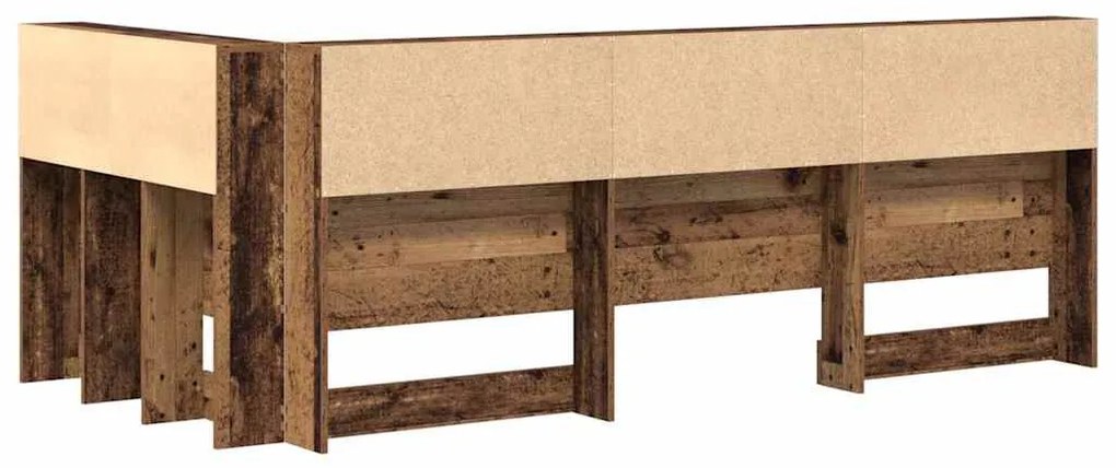 Tároló fejtámla polcokkal fejtámlával Régi fa 80 cm Faanyag