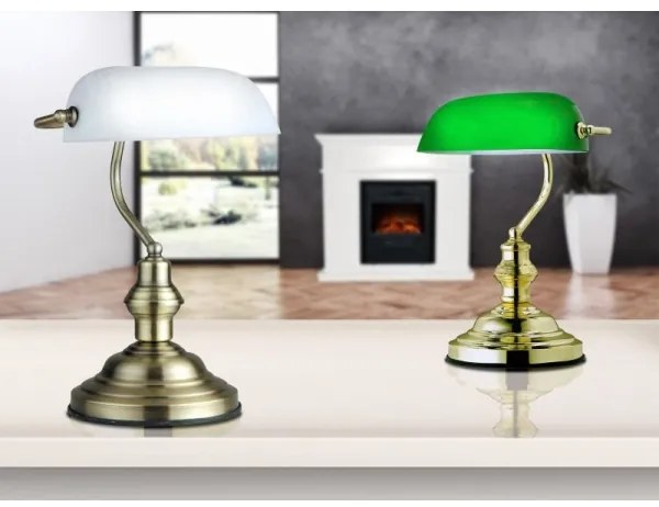 GLOBO 2492 - ANTIQUE asztali lámpa 1xE27/60W fehér