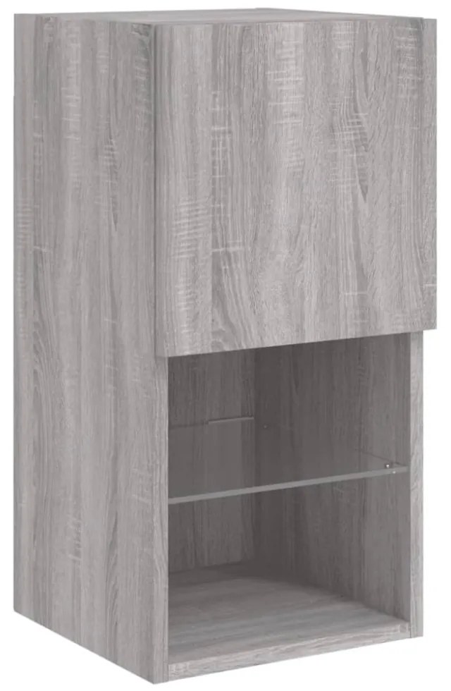 szürke sonoma TV-szekrény LED-lámpákkal 30,5 x 30 x 60 cm