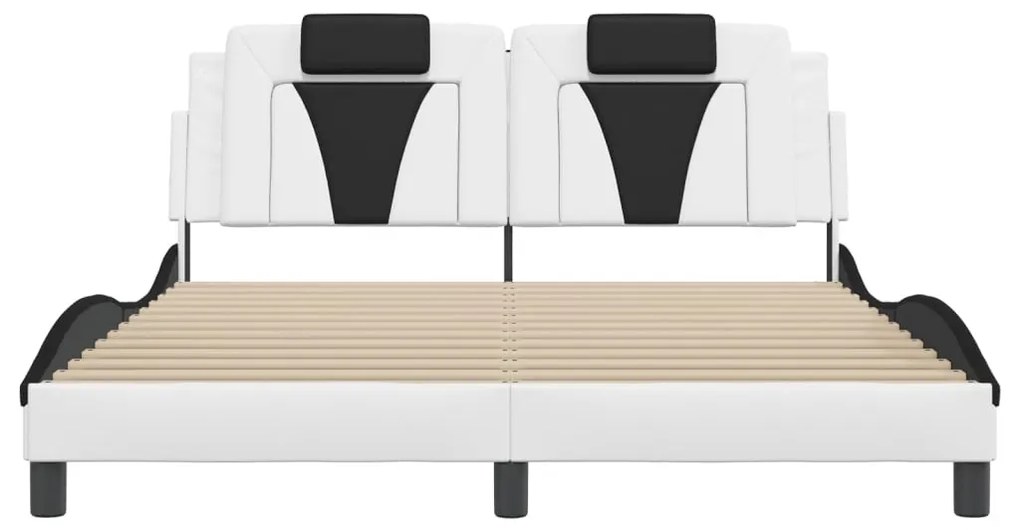 fehér és fekete ágykeret Viana LED-ekkel matrac nélkül 160 x 200 cm