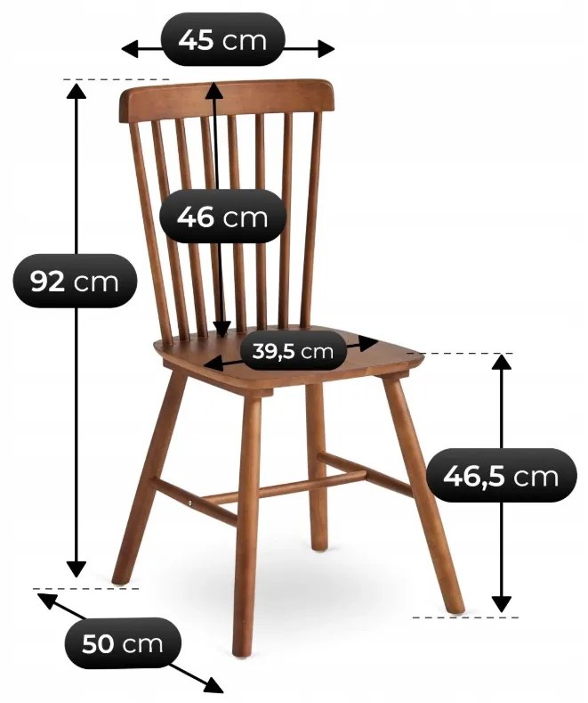 Klasszikus Fa Étkezőszék Dió Színben. GARTON