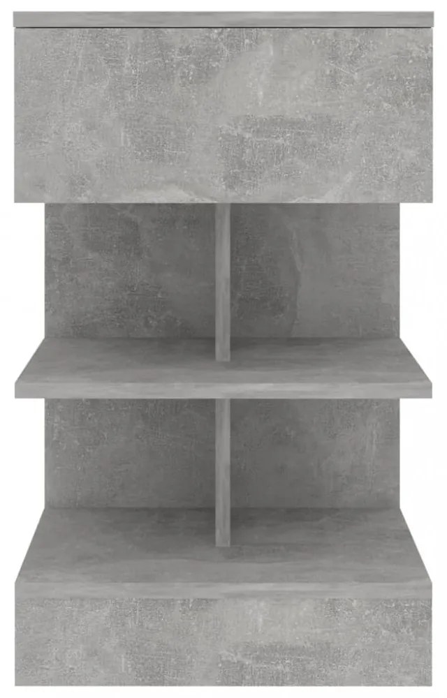 betonszürke szerelt fa éjjeliszekrény 40 x 35 x 65 cm