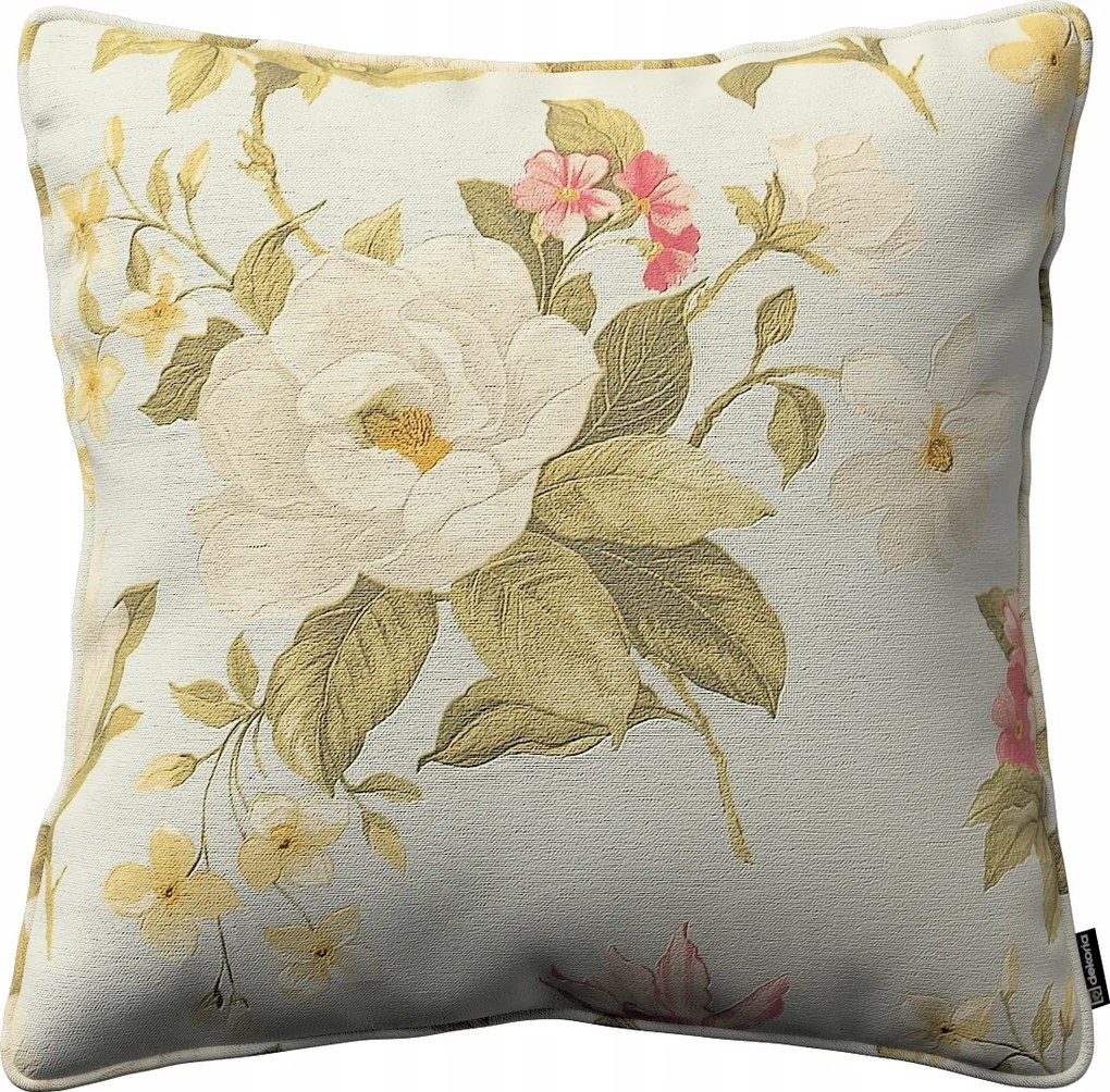 Párnahuzat 60x60 nagy virágok kék alapon