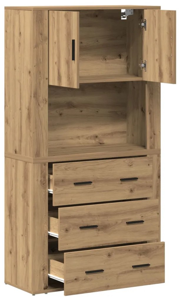 Magas szekrény Mesteri tölgy 80x33x150 cm Ipari fa