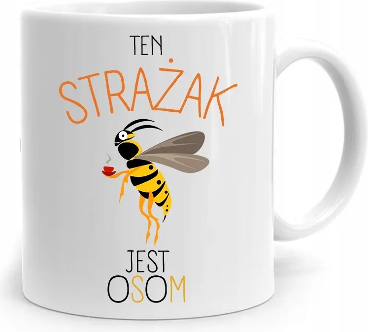 Bögre Ajándék Tűzoltónak Ez A Tűzoltó Egy Darázs, fényképes nyomtatással