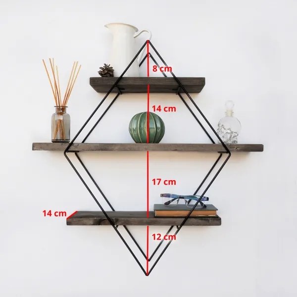 Fali polc 60x60 cm lucfenyő
