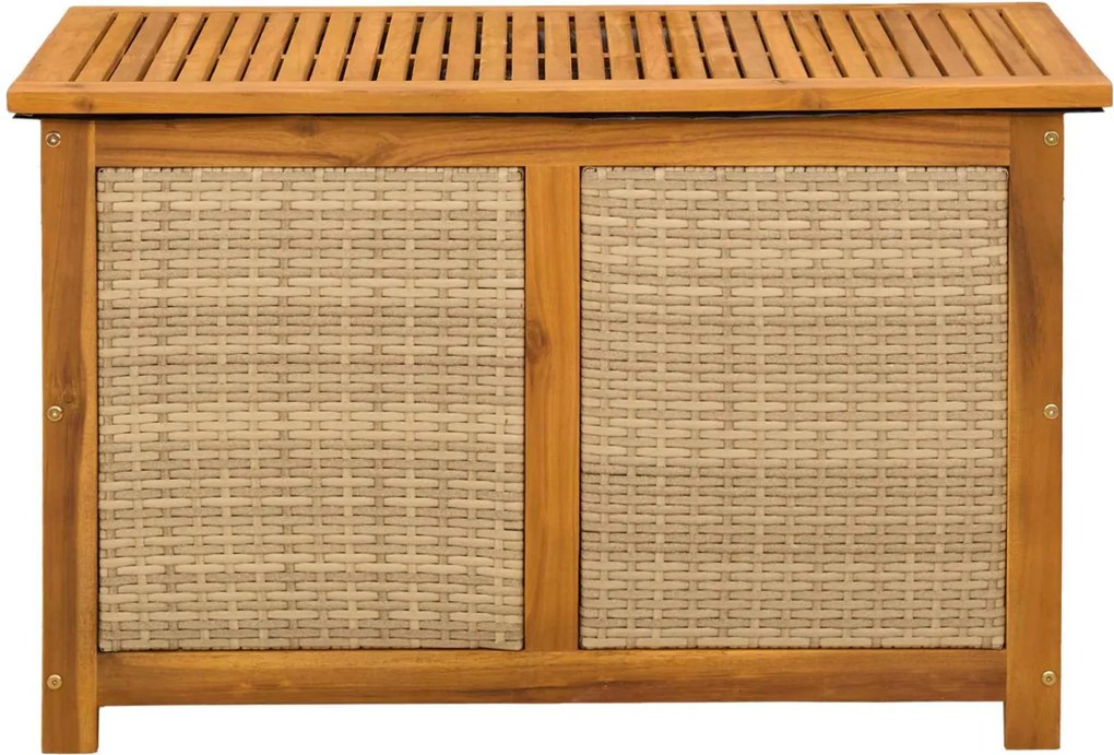 vidaXL Kerti Tároló Doboz 185 L Tömör Akácfa 90 x 50 x 56 cm Bézs