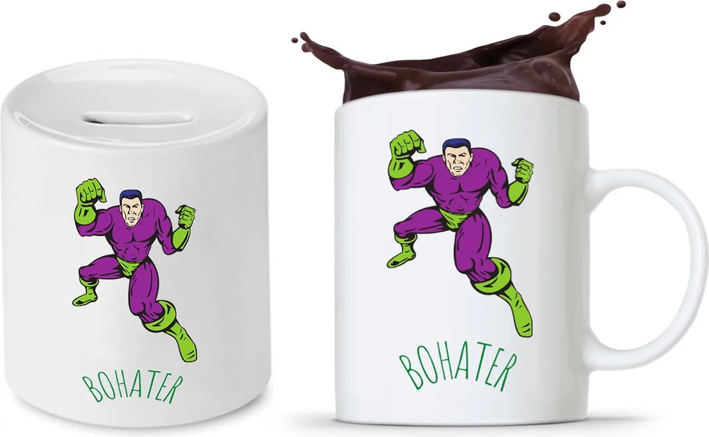 Gyerek Szett Lánya Fia Bögre Persely nyomott mintával