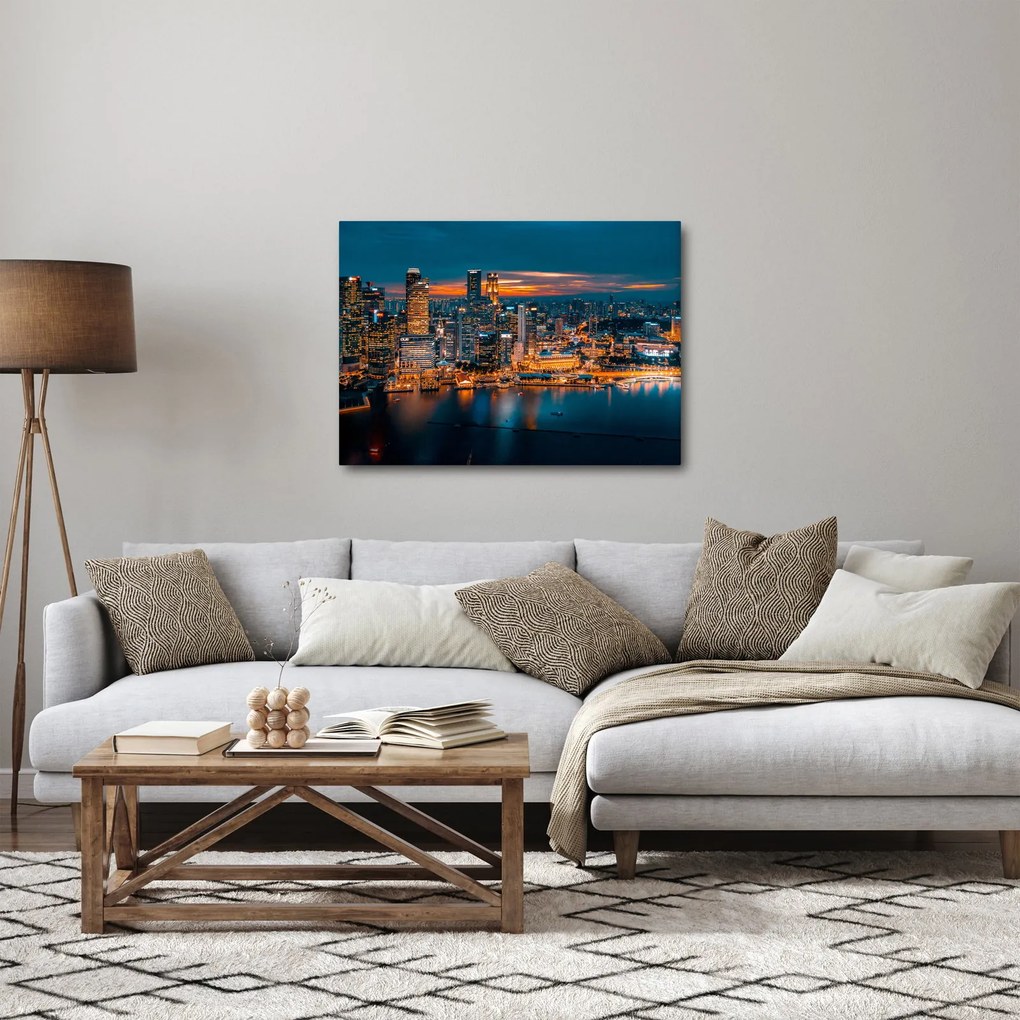 Éjszakai város képe (70x50 cm)