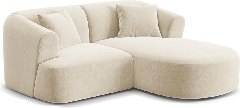 Bézs bársony sarokkanapé (jobb oldali-heverő résszel) Campi – Cosmopolitan Design