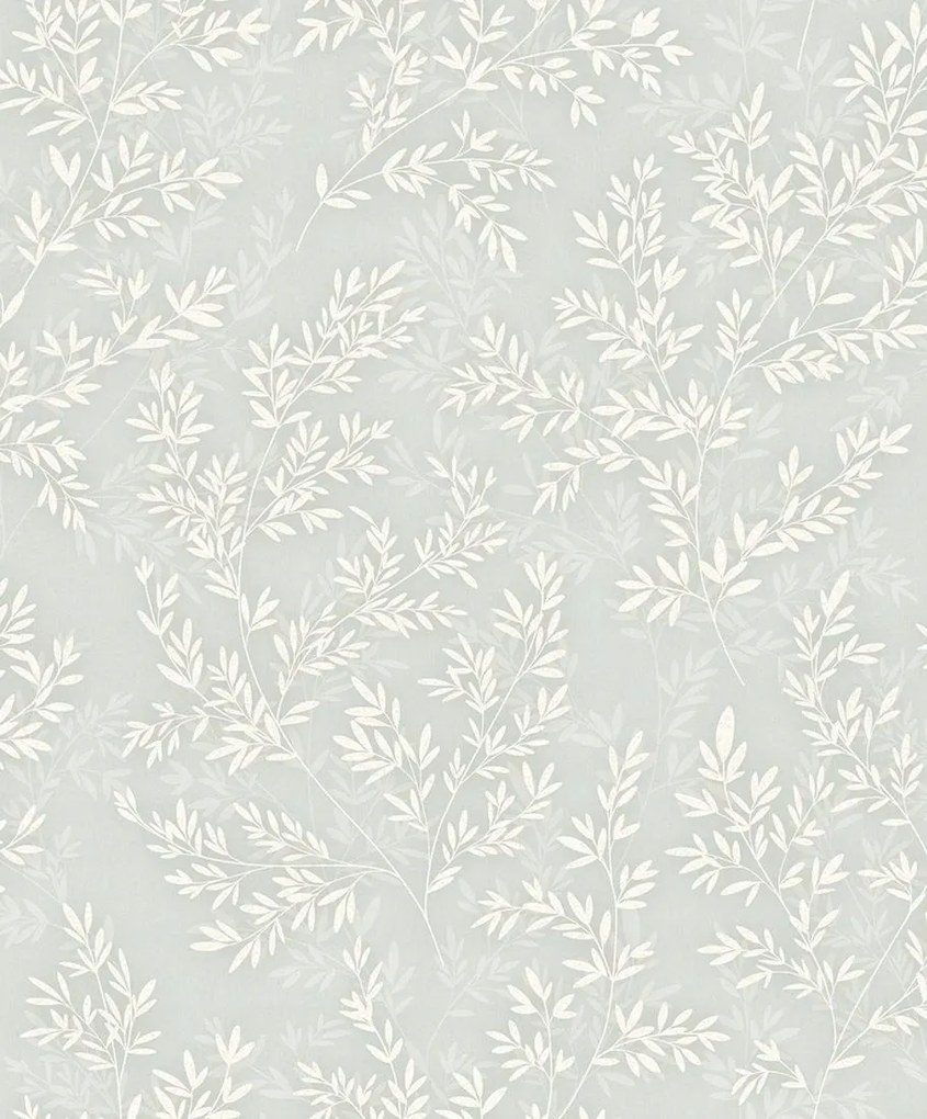 Zöld Tapéta Fehér Levelekkel Rusztikus Vinil Flizelin Tapéta