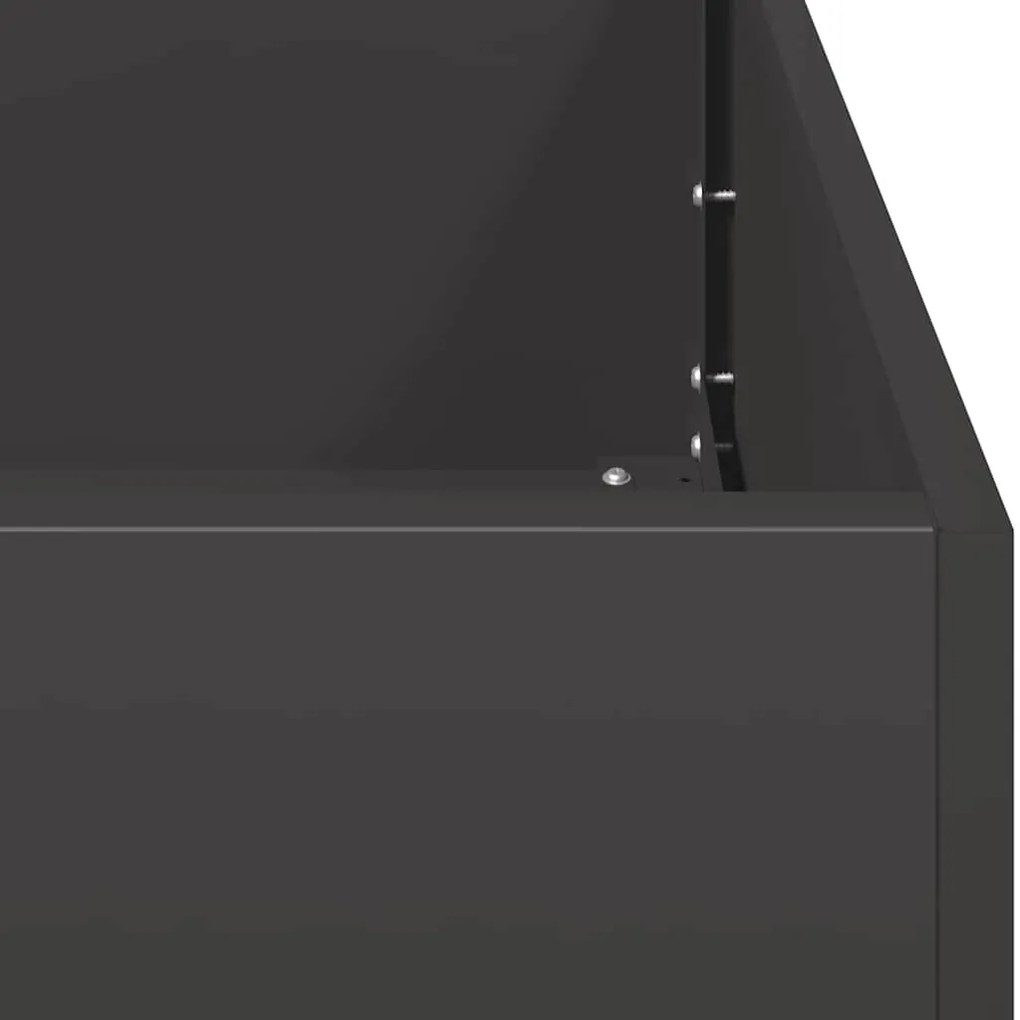 vidaXL ültetőtartó Fekete 360x80x40 cm Acél