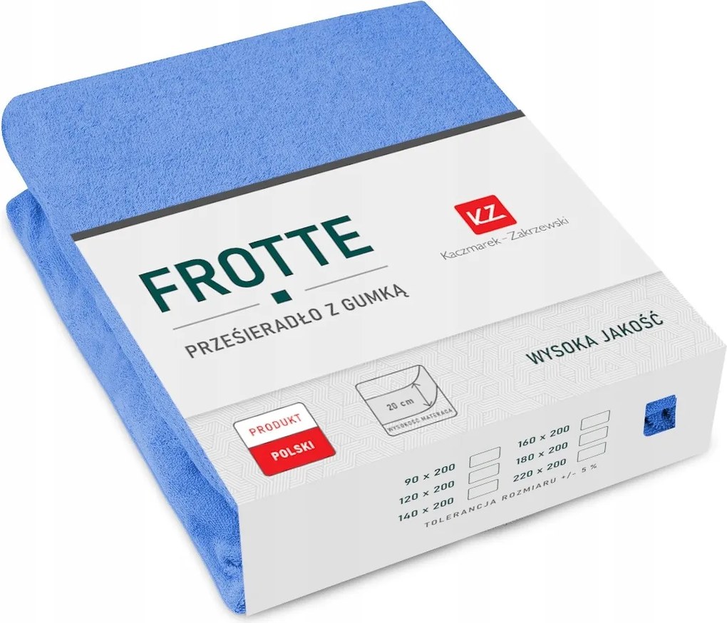 Frottír lepedő gumis 120x200 Vastag Prémium minőség Kék