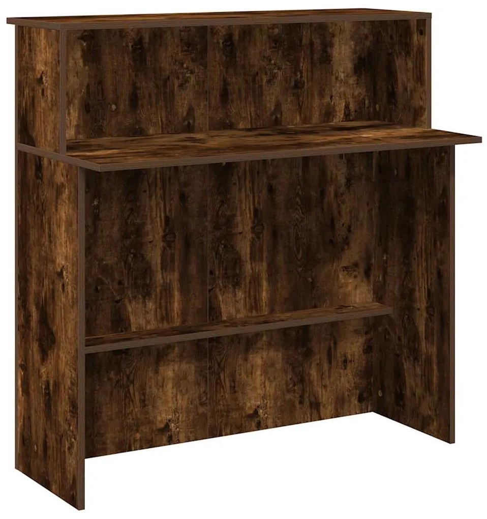 recepciós pult barna tölgyszínű 100x50x103,5 cm szerelt fa