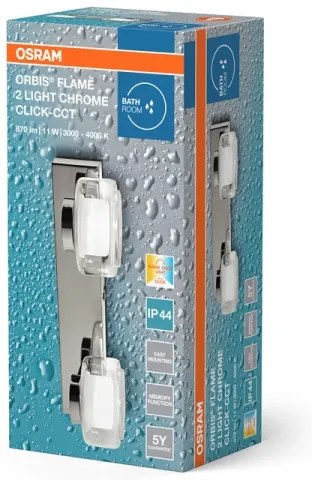 Osram-LED Fürdőszobai fali világítótest ORBIS FLAME 2xLED/5,5W/230V IP44 króm