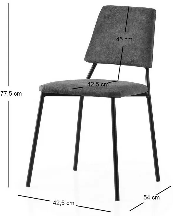Lima Grey and Black étkezőszék szett, 2 db